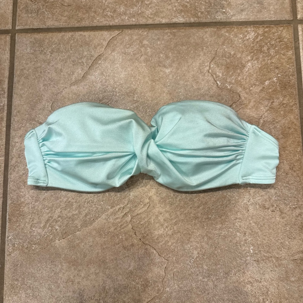 Victoria Secret Aqua Strapless Twist Bikini Top